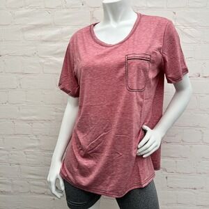 Uniqueone Women Embroidered/Pocket Pink TShirt Casual Short Sleeve Summer/Top XL